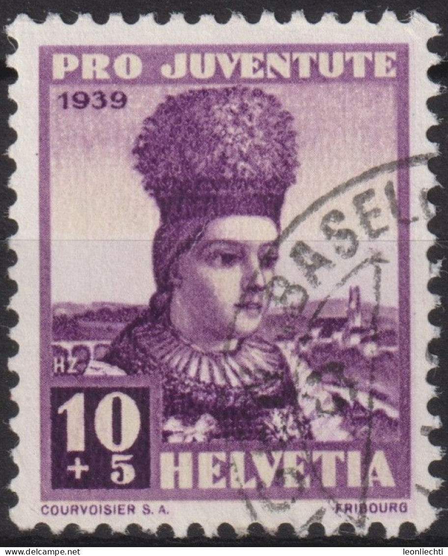 1939 Schweiz / Pro Juventute ° Zum:CH J90, Mi:CH 360, Yt:CH 345,  Trachtenfrau, Freiburgerin - Used Stamps