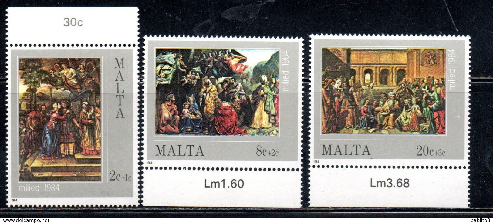 MALTA 1984 CHRISTMAS NATALE NOEL WEIHNACHTEN NAVIDAD NATAL COMPLETE SET SERIE COMPLETA MNH - Malte
