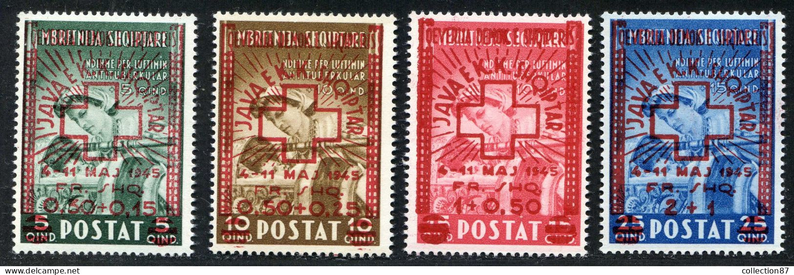 REF 091 > ALBANIE < Yv N° 326 à 329 * * < Neuf Luxe  Dos Visible MNH * * Cote 135 € > Albania Croix Rouge - Albanie