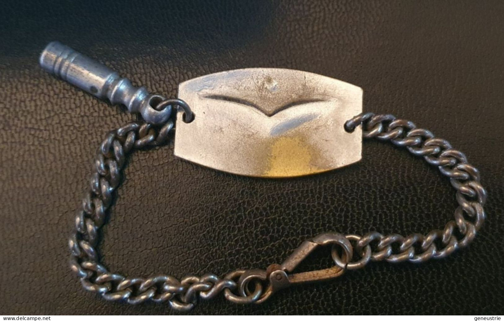 WW2 Très Belle Plaque Patronymique Sur Bracelet Avec Quille "Armée De L'Air" WWII - 1914-18