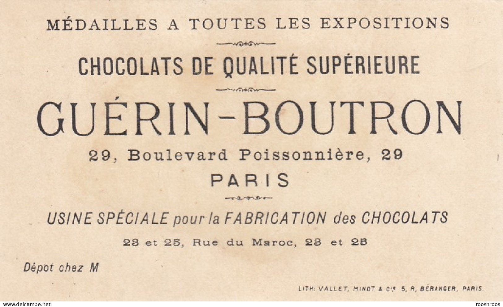 CHROMO CHOCOLAT GUERIN BOUTRON -  LE LUNCH - Guerin Boutron