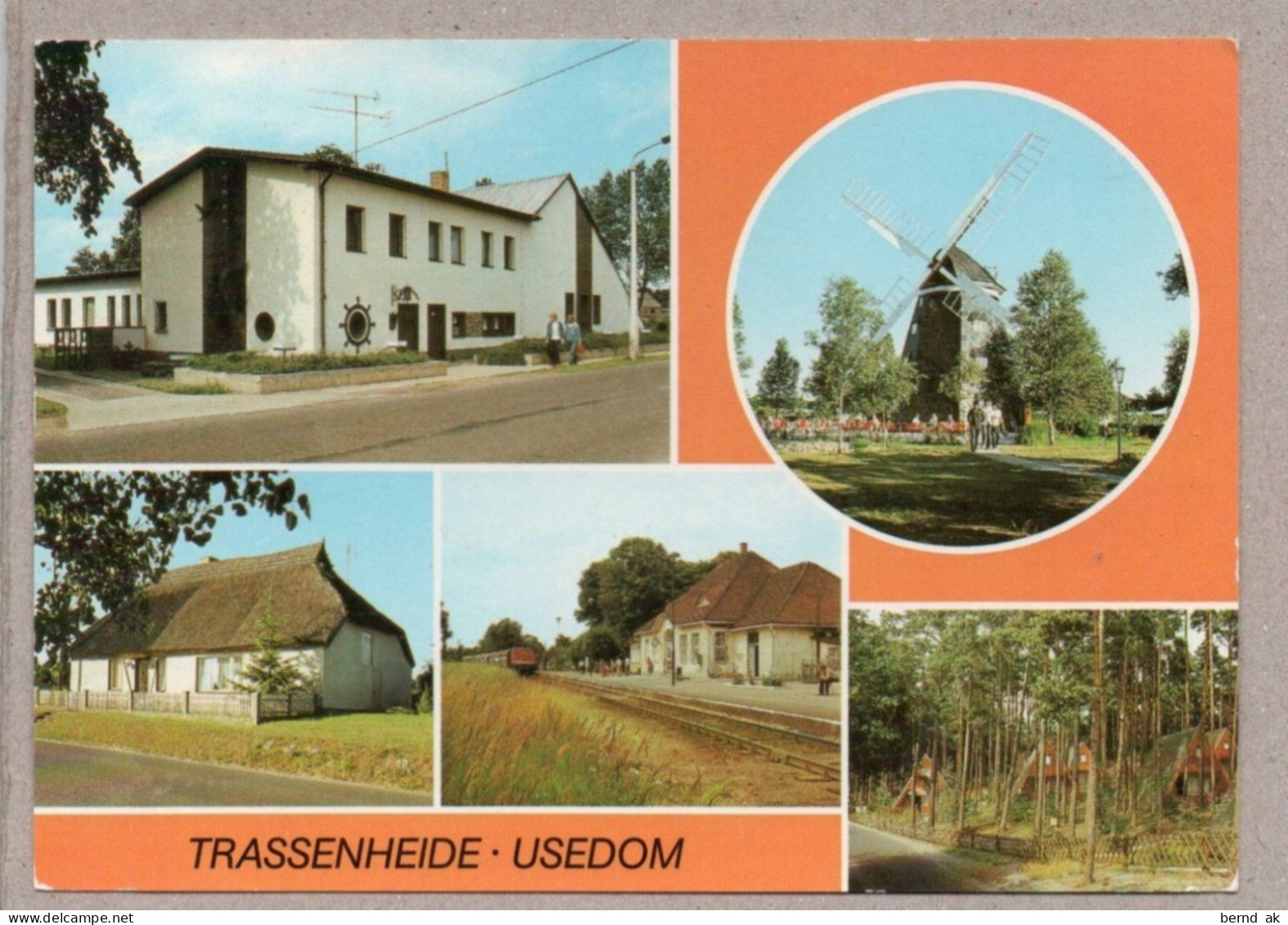 A5243} BRD  - AK: Trassenheide Usedom / Mühle, Fischerhaus, Finnhütten - Usedom