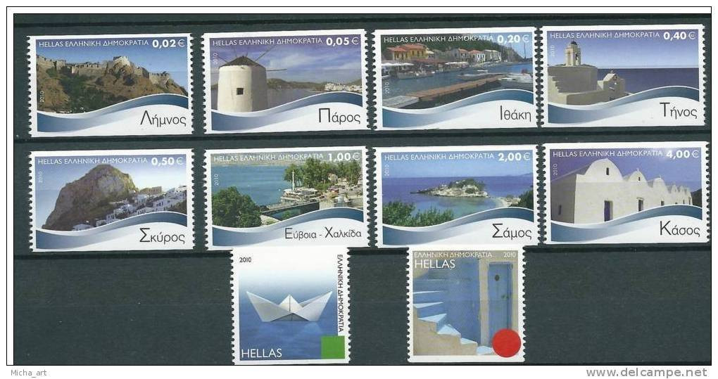 Greece 2010 Greek Islands 2-Side Perforated Set MNH - Unused Stamps