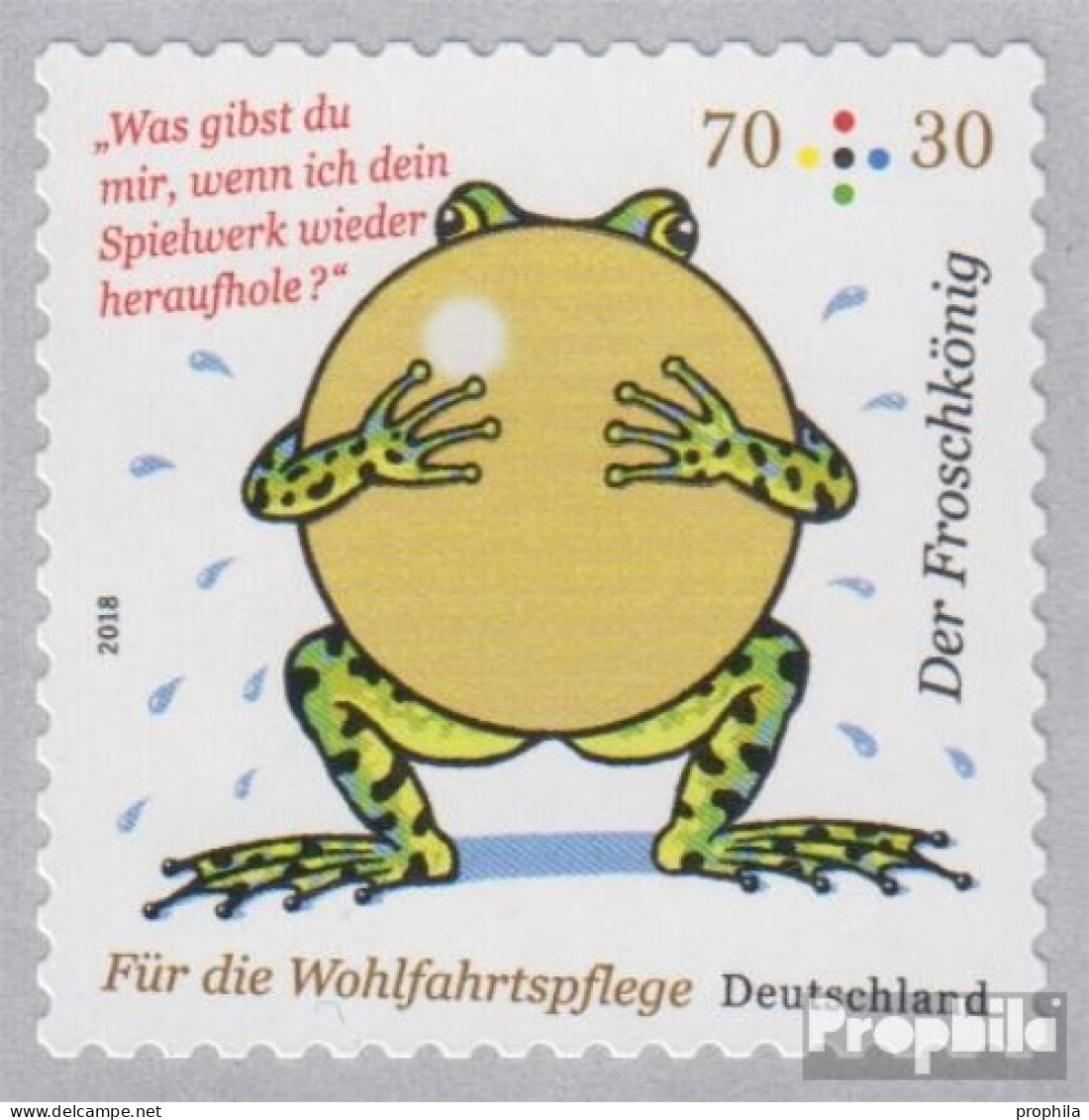 BRD 3364 (kompl.Ausg.) Selbstklebende Ausgabe Postfrisch 2018 Froschkönig - Ungebraucht