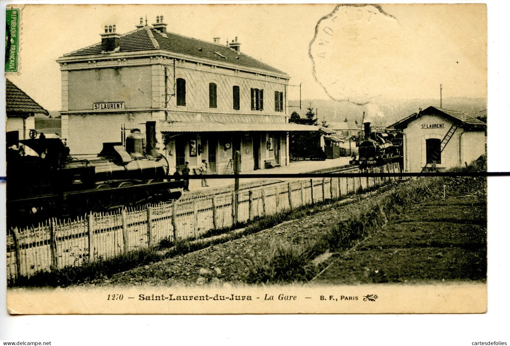 CPA . JURA.D39. Saint Laurent Du Jura . La Gare - Sonstige & Ohne Zuordnung