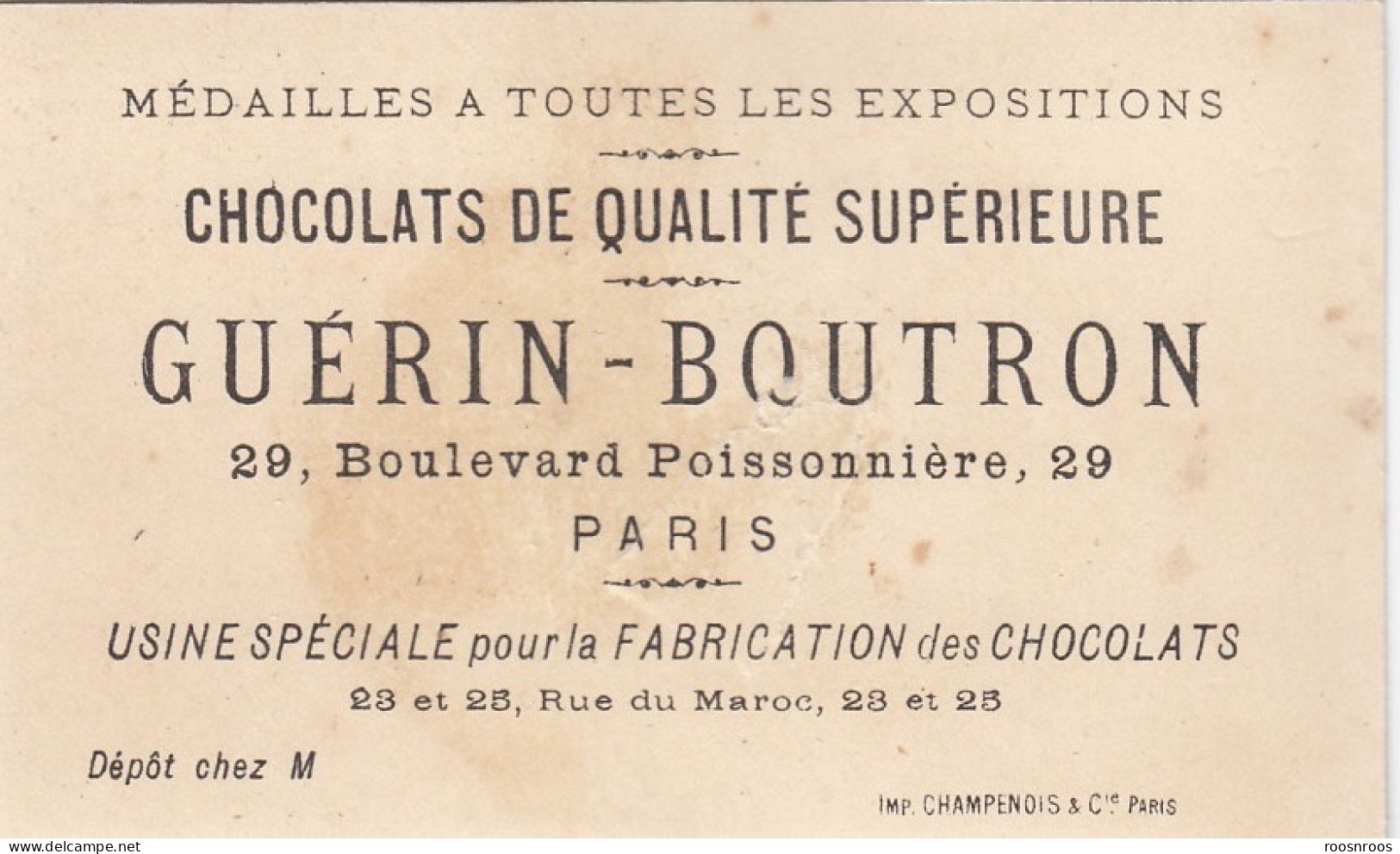 CHROMO CHOCOLAT GUERIN BOUTRON -  FLEURS D'APPARTEMENT - Guerin Boutron