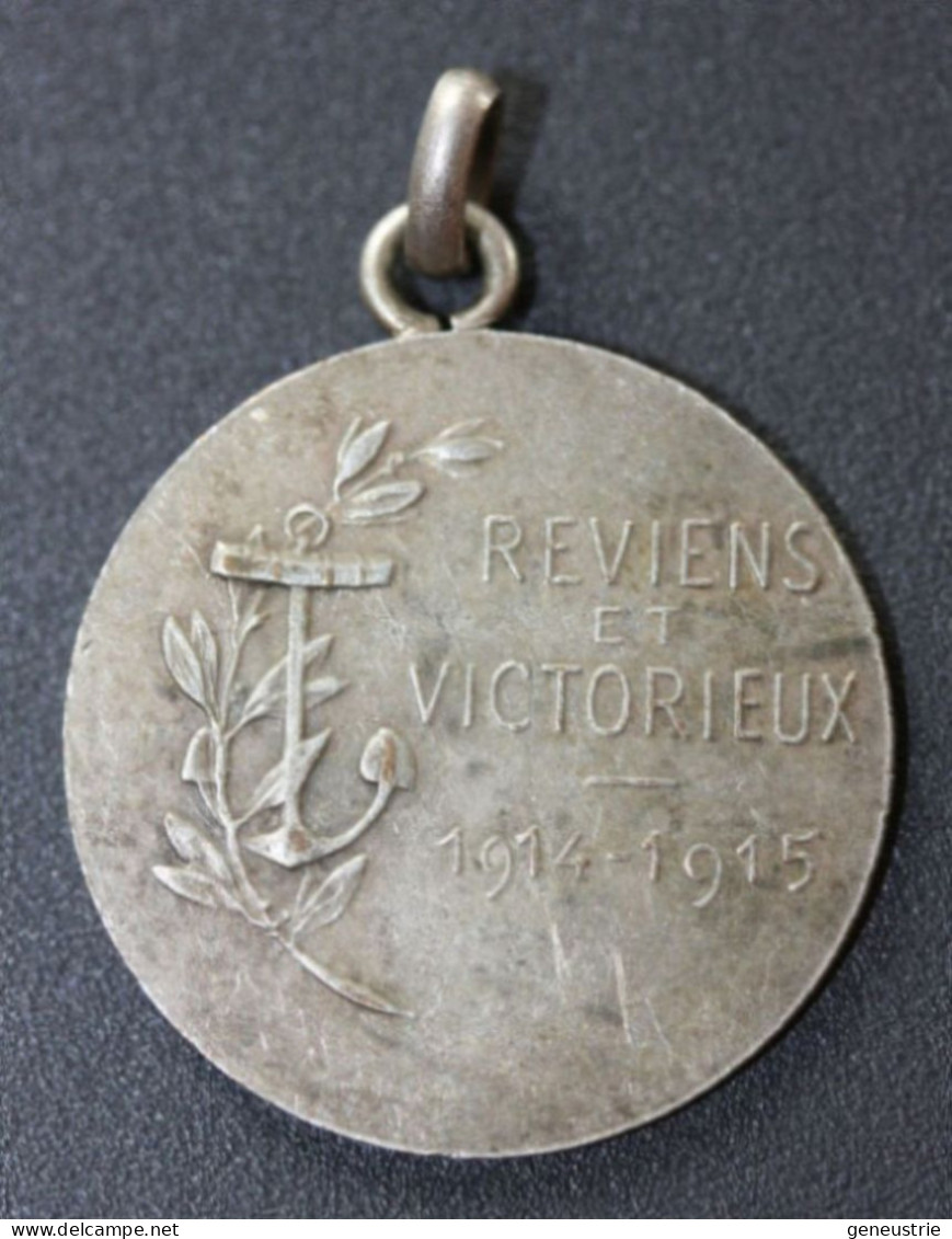 WW1 Beau Pendentif Médaille Religieuse De Poilu "Notre-Dame Des Victoires Veillez Sur Nous / 1914/1915" Signé Dropsy WWI - 1914-18