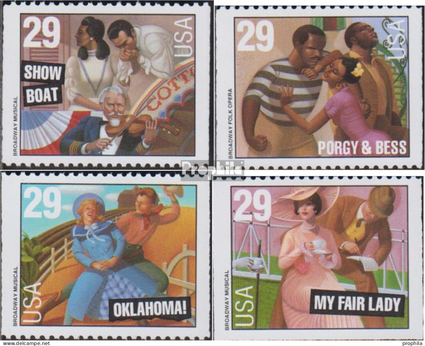 USA 2386-2389 (kompl.Ausg.) Postfrisch 1993 Musikgeschichte - Musicals - Unused Stamps