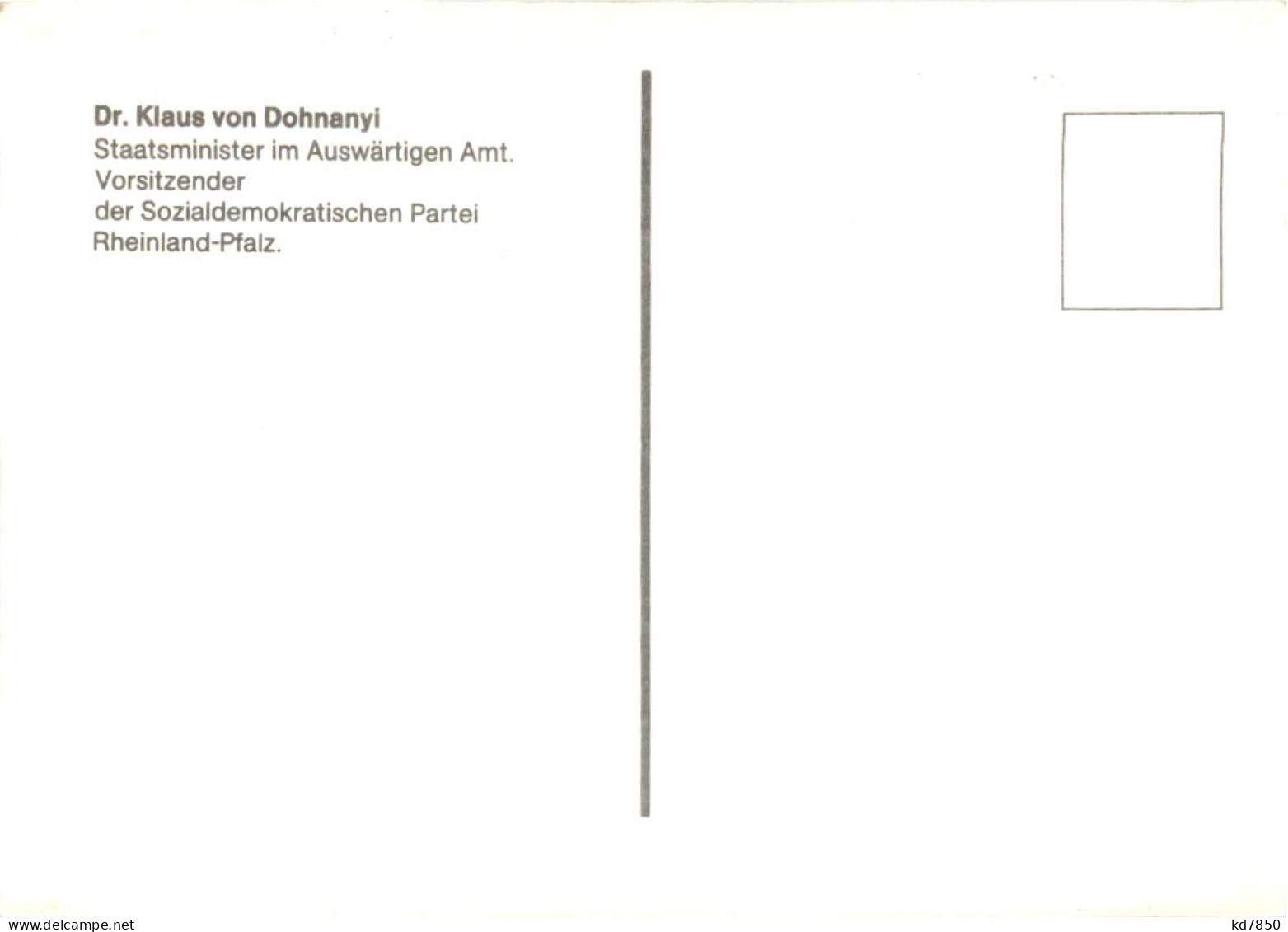 Dr. Klaus Von Dohnanyi Mit Autogramm - People