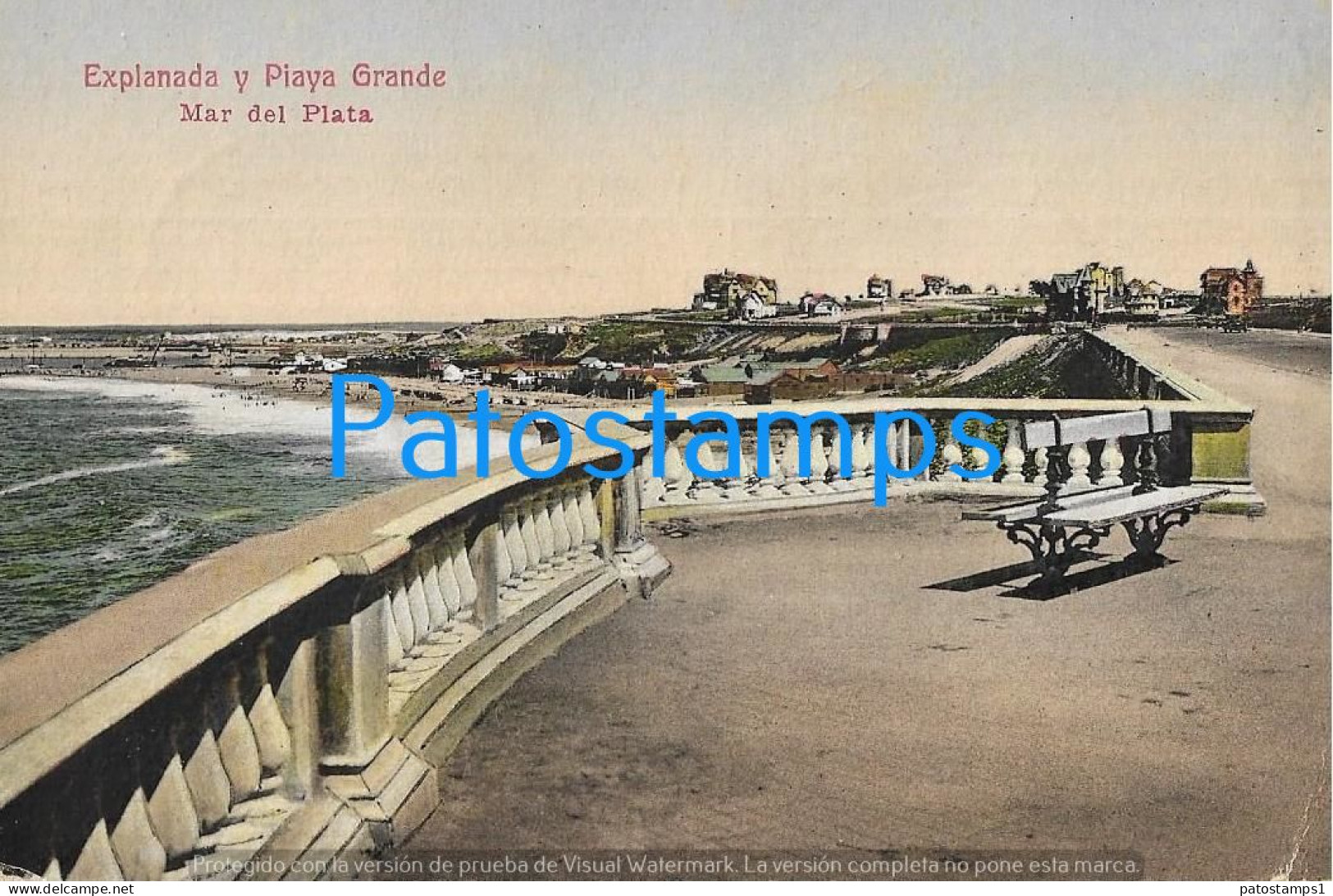 227306 ARGENTINA MAR DEL PLATA EXPLANADA Y PLAYA GRANDE ED REY Nº 52 POSTAL POSTCARD - Argentinien