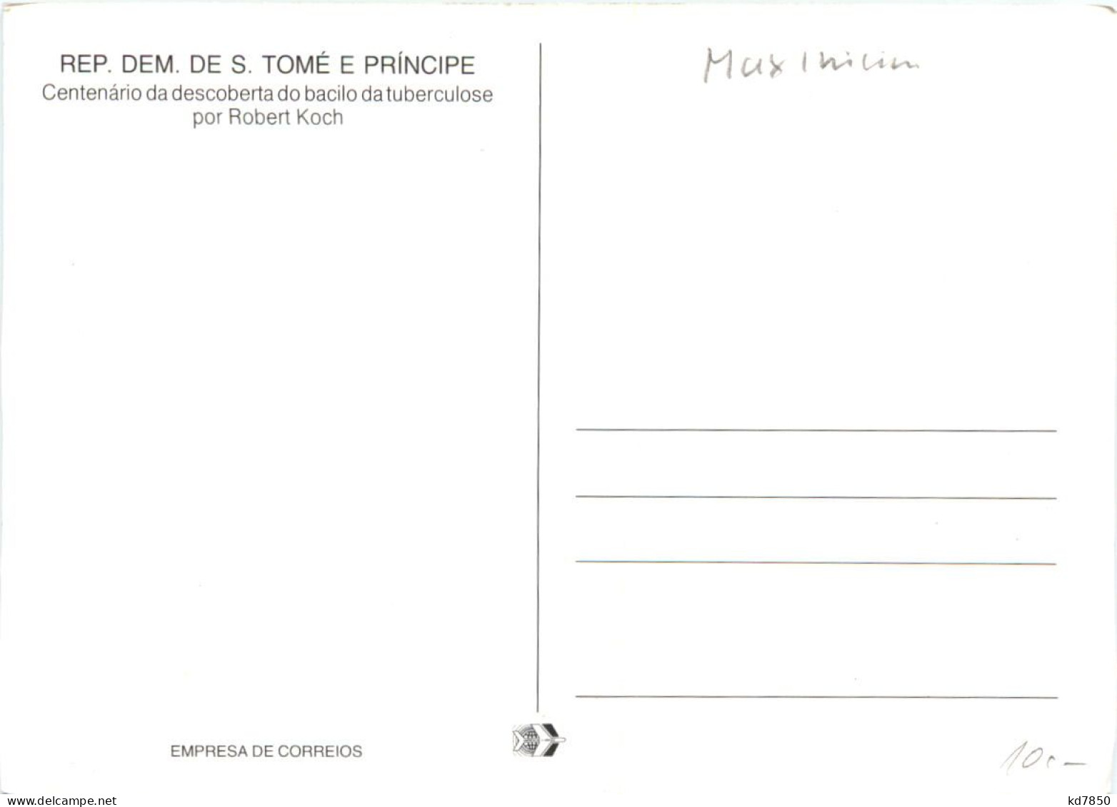 MAximumkarte Sao Tome - Robert Koch - Personajes Históricos