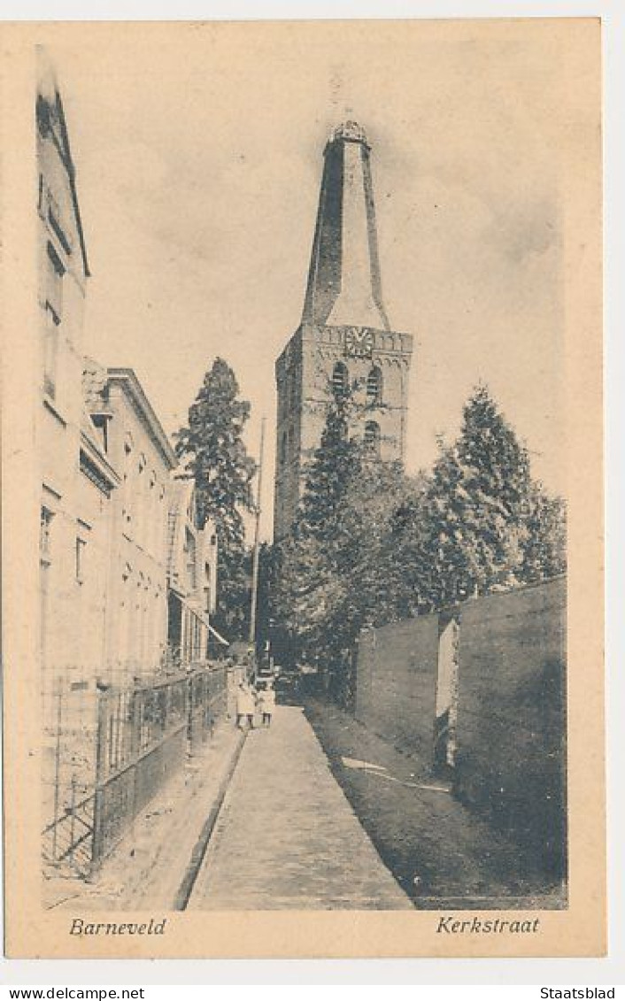 15- Prentbriefkaart Barneveld 1920 - Kerkstraat - Barneveld