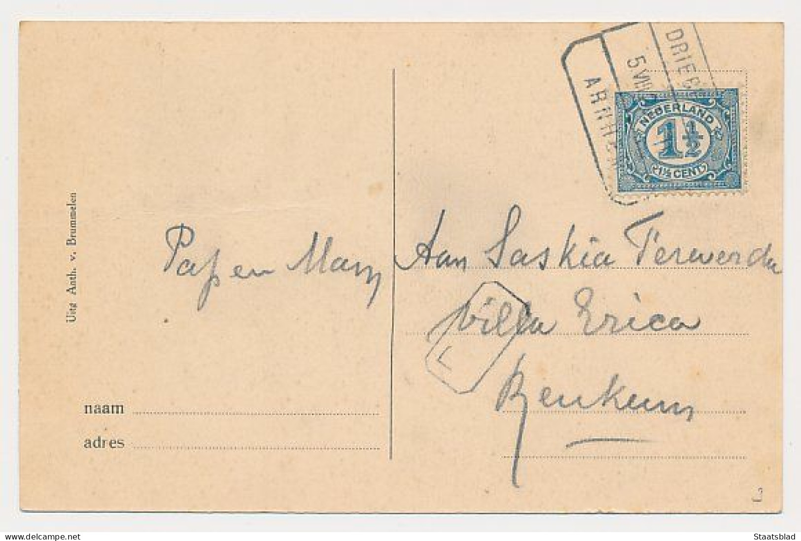 15- Prentbriefkaart Barneveld 1920 - Kerkstraat - Barneveld