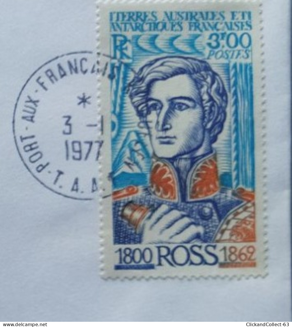 Enveloppe Premier Jour Ross Timbre N° 62 TAAF Kerguelen 1977 - FDC