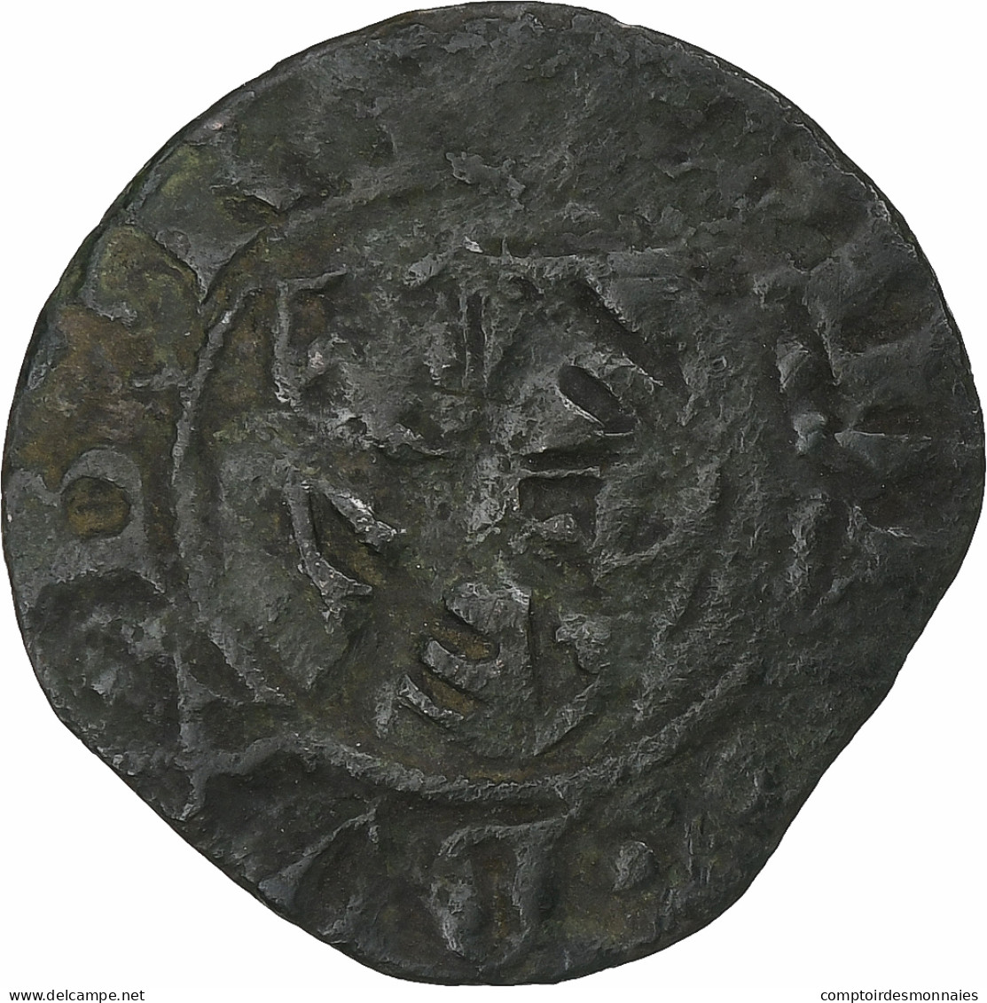 Pays-Bas Bourguignons, Philippe Le Hardi, Double Mite, 1384-1404, Cuivre, TB+ - Otros & Sin Clasificación