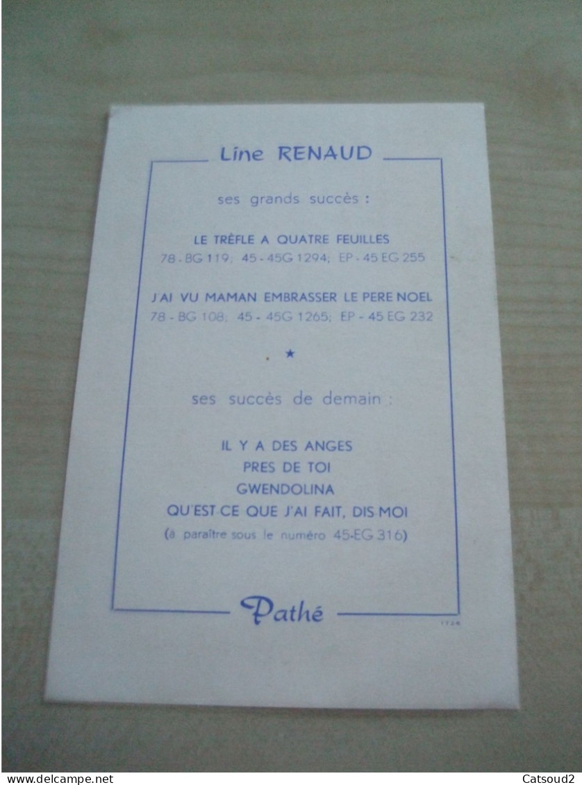 Carte Publicitaire Ancienne LINE RENAUD Chez Pathé - Werbung