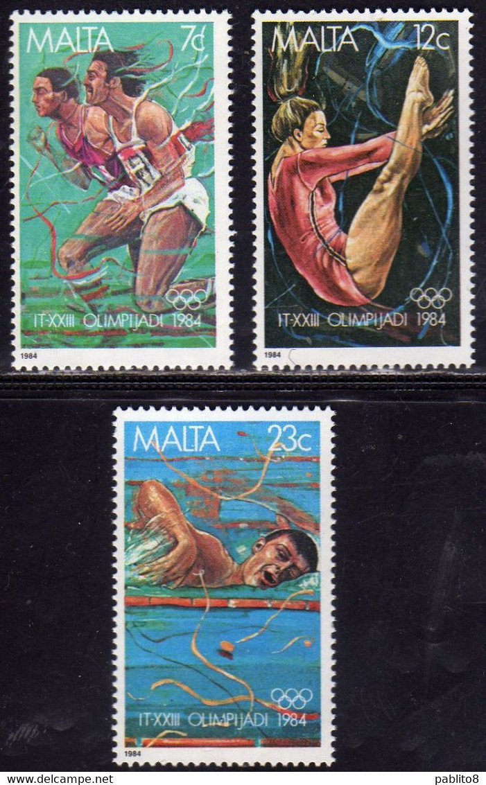 MALTA 1984 OLYMPIC GAMES LOS ANGELES GIOCHI OLIMPICI OLIMPIADE COMPLETE SET SERIE COMPLETA MNH - Malte