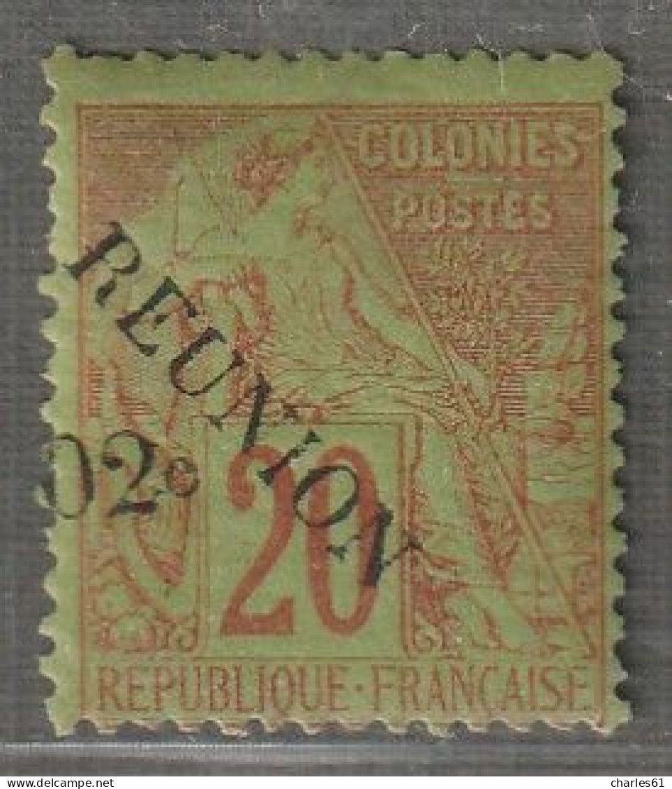 REUNION - N°29 * (1891) 02c Sur 20c - Unused Stamps