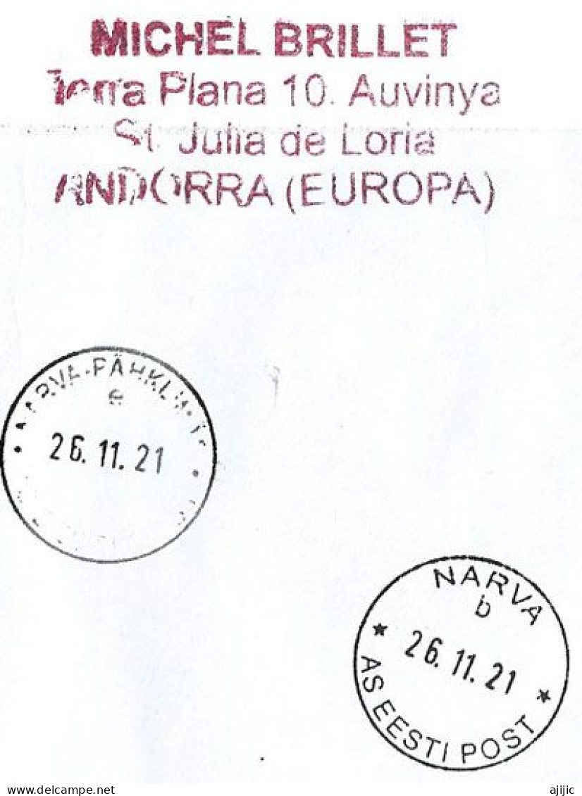 Letter To Narva, Estonia, During COVID-19 Confinement, From Andorra, Return To Sender,2 Pics  Front & Back Cover - Estonia