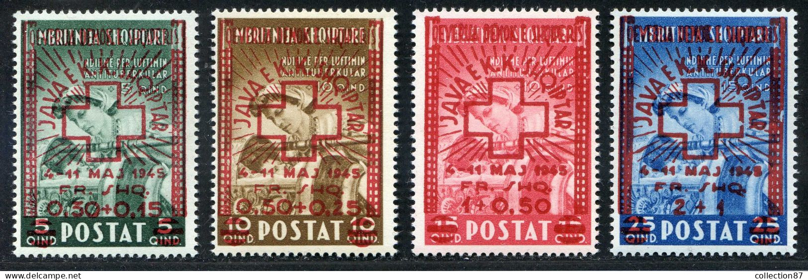 REF 091 > CROIX ROUGE < ALBANIE* * Neuf Luxe Dos Visible MNH * *  Cote 135 € - Albania - Rode Kruis