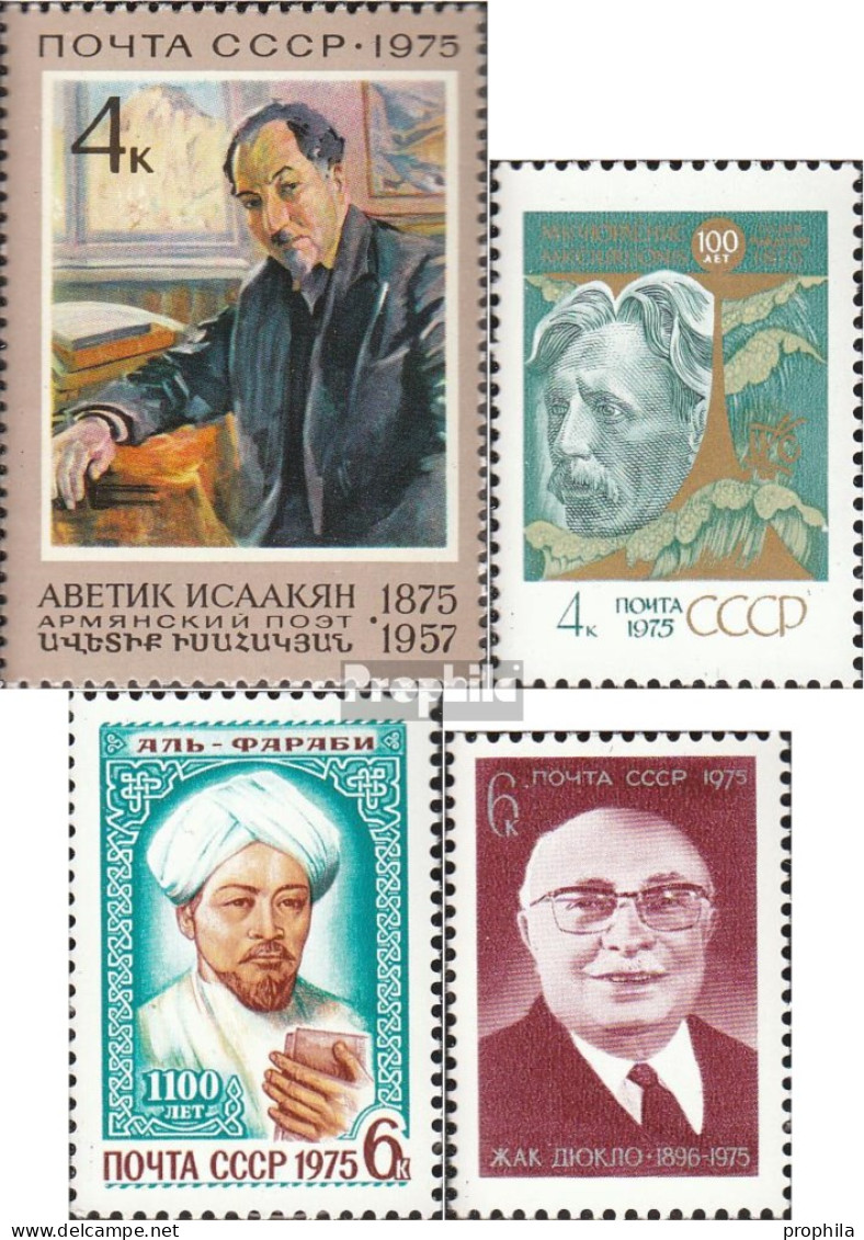 Sowjetunion 4391,4392,4393,4394 (kompl.Ausg.) Postfrisch 1975 Persönlichkeiten - Unused Stamps