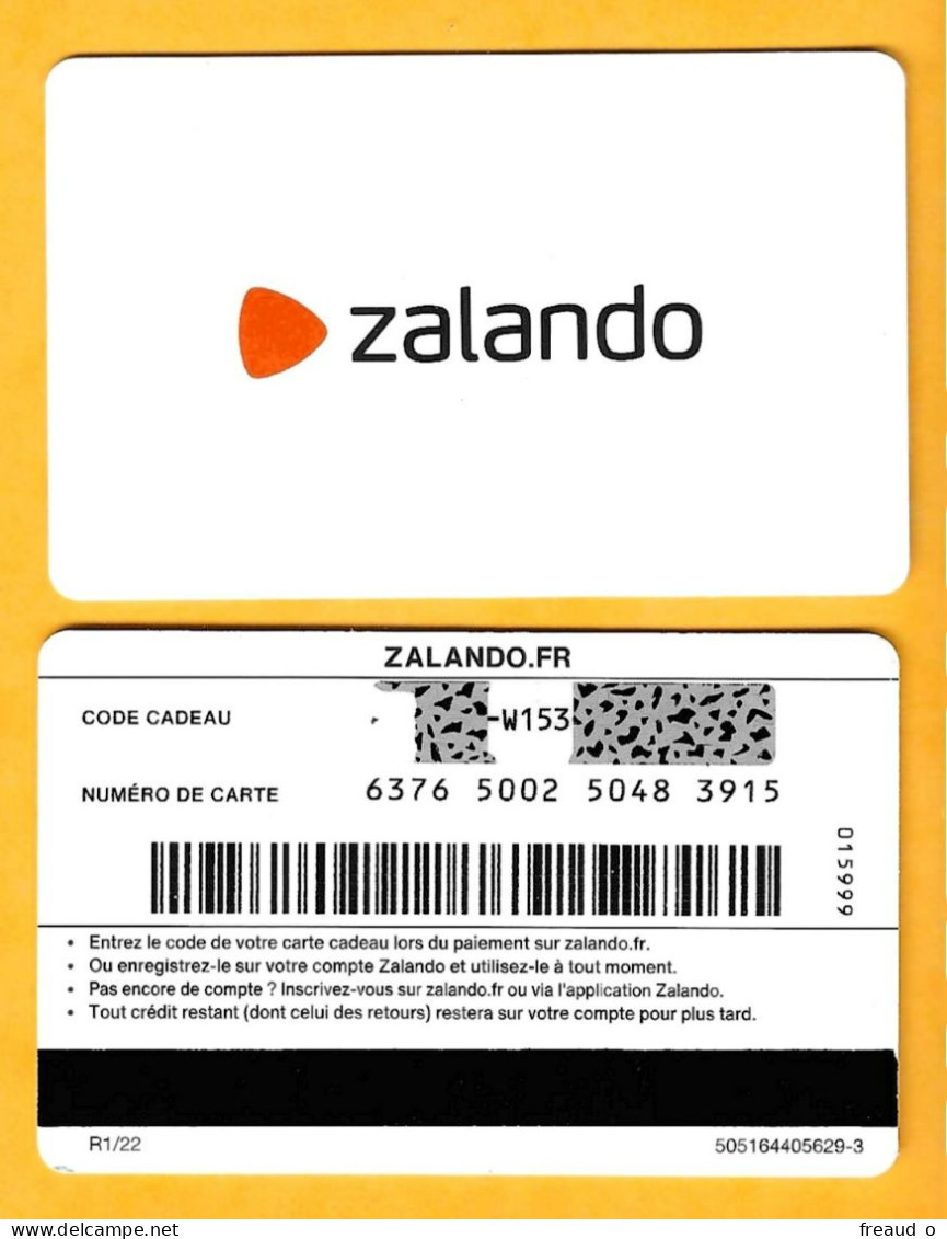 Carte Cadeau ZALANDO - R1.22 - France - - Gift Cards