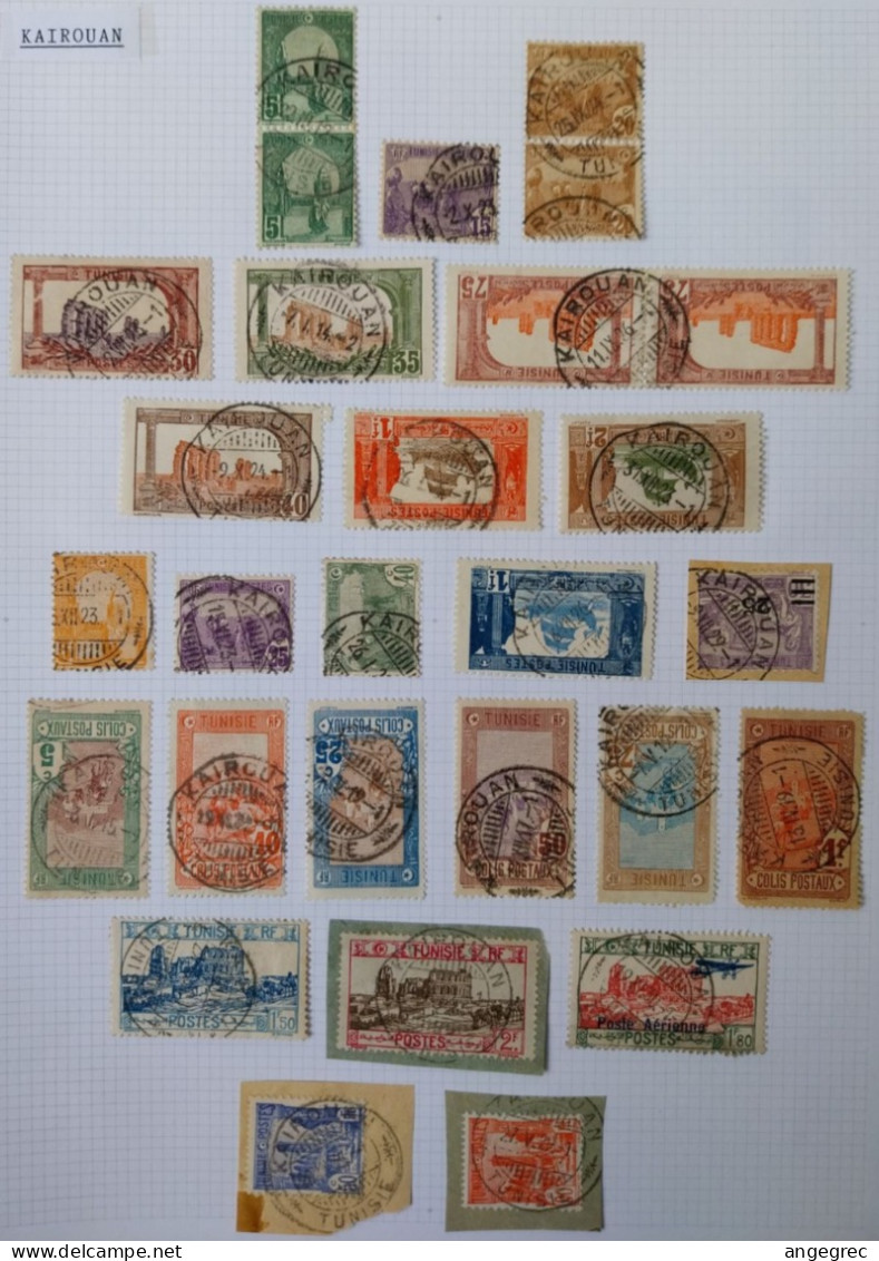 Tunisie Lot Timbre Oblitération Choisies Kairouan Dont Colis Postaux Et Fragment à Voir - Used Stamps