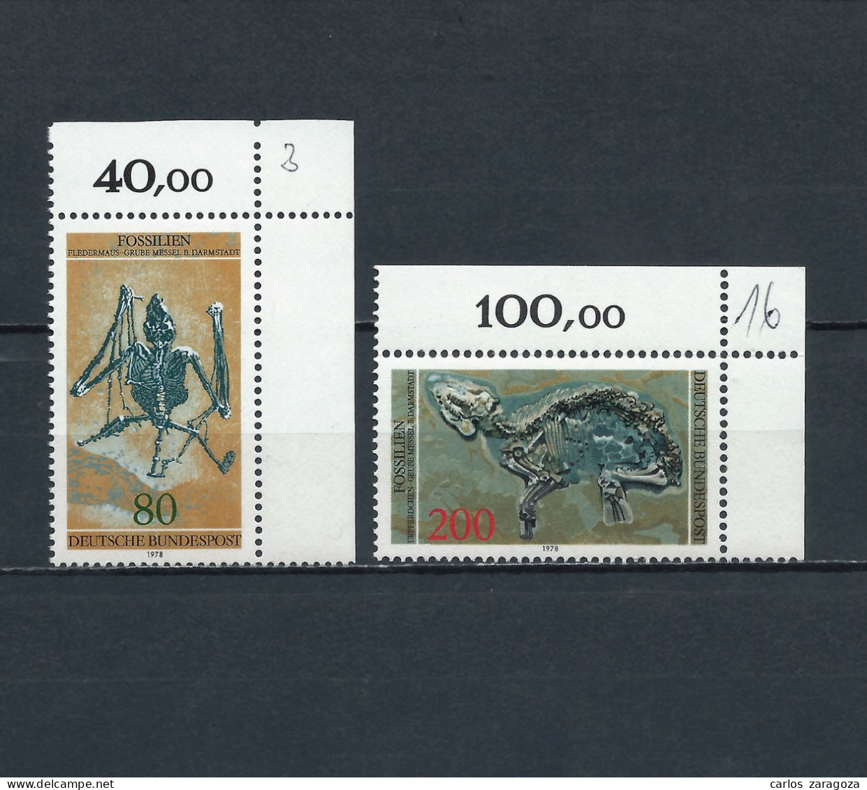 ALEMANIA 1978—FÓSILES—Mi 974/5, YT 821/2, SG 1865/6, Sc 1275/6. GERMANY MNH Stamps. Fossilien - Neufs