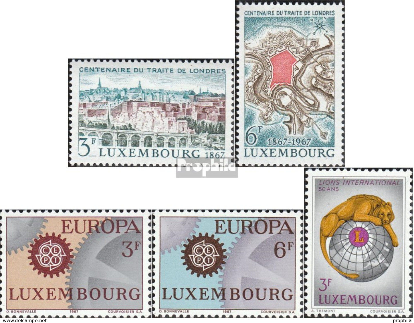 Luxemburg 746-747,748-749,750 (kompl.Ausg.) Postfrisch 1967 London, Europa, Lions - Ungebraucht