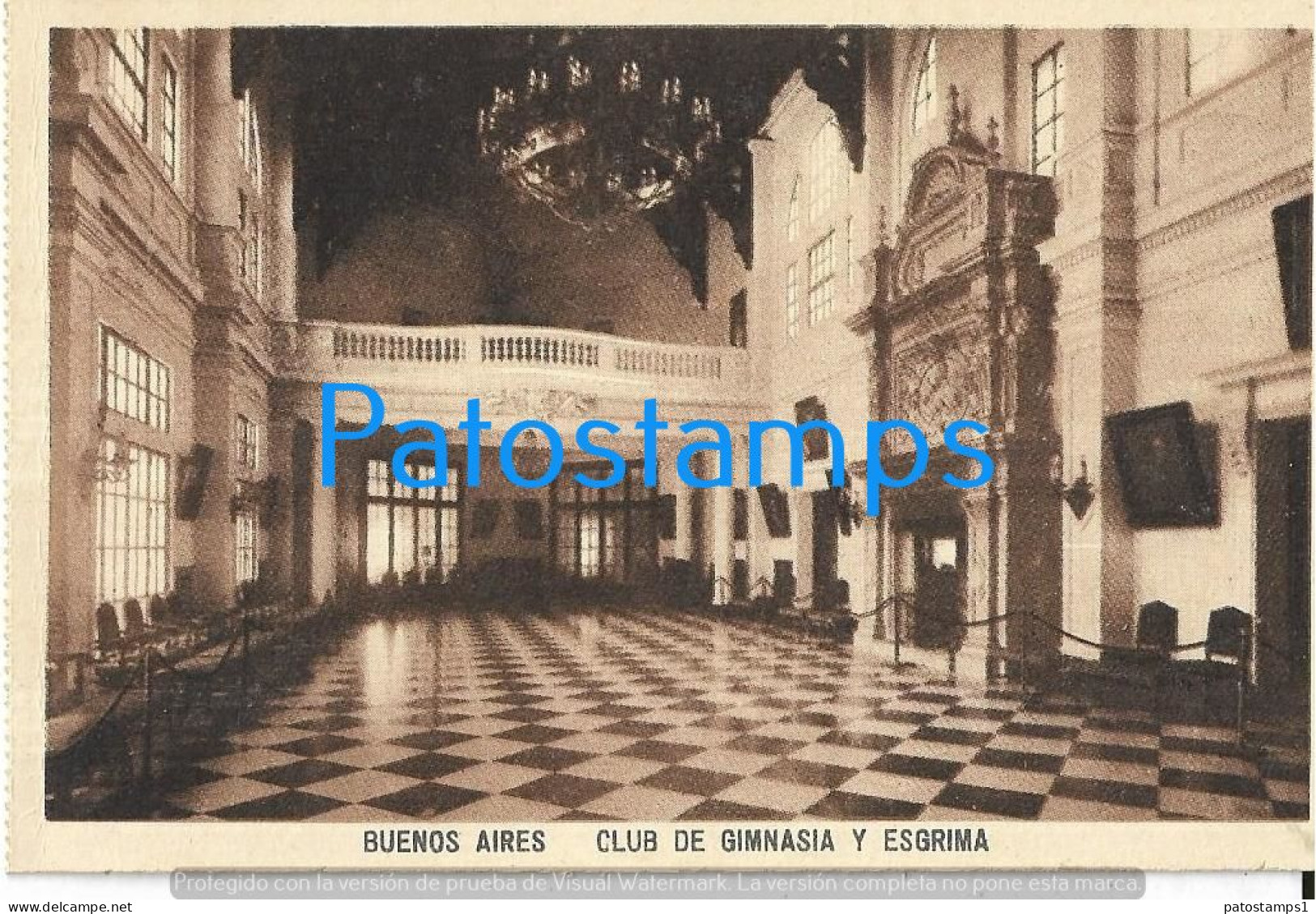 227310 ARGENTINA BUENOS AIRES CLUB DE GIMNASIA Y ESGRIMA INTERIOR POSTAL POSTCARD - Argentinien