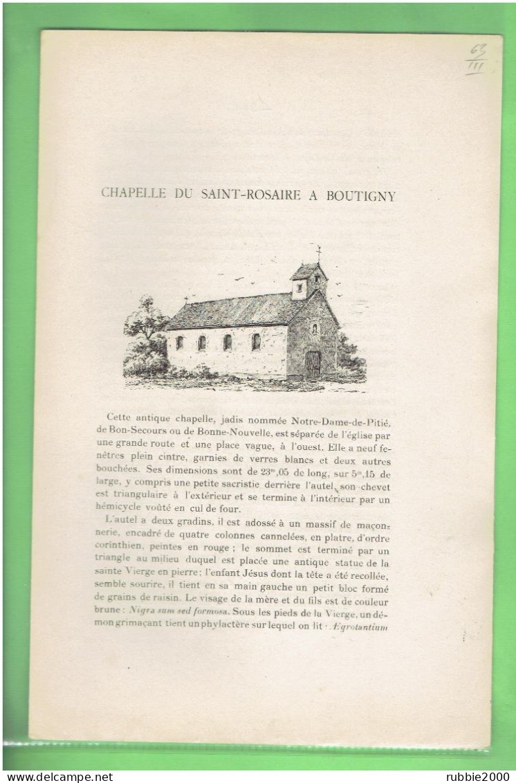 1904 BOUTIGNY EURE ET  LOIR CHAPELLE DU SAINT ROSAIRE ET EGLISE DE SAINT PROJECT - Centre - Val De Loire