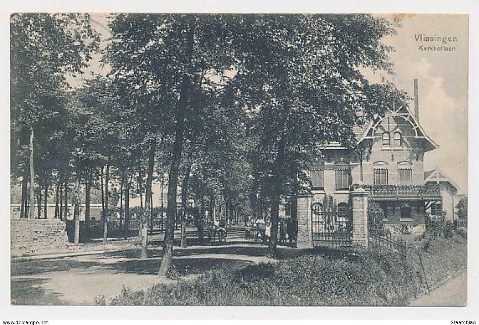 15- Prentbriefkaart Vlissingen 1908 - Kerkhoflaan - Vlissingen