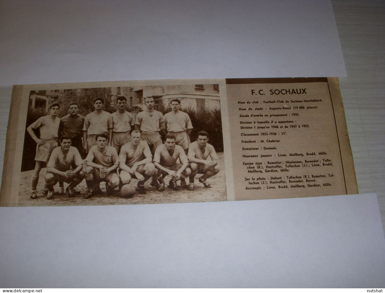 FOOTBALL COUPURE PRESSE MS02 BISTRE 15x09 1956-57 FC SOCHAUX - Sport