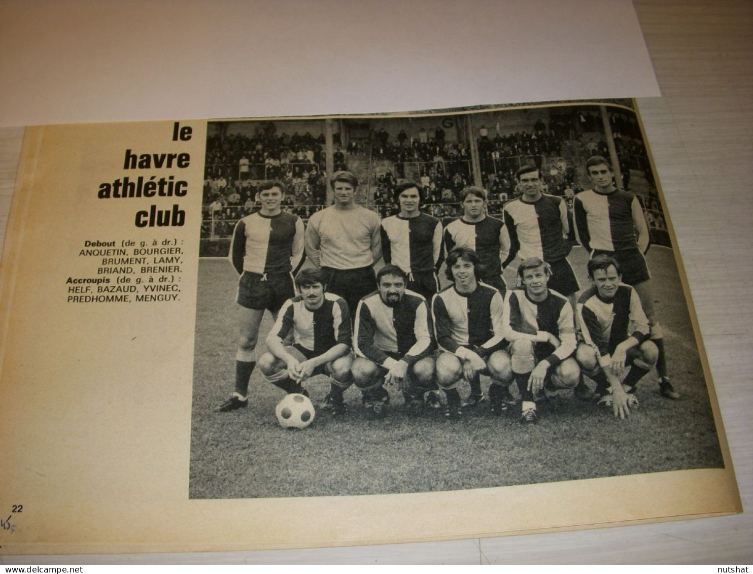 FOOTBALL COUPURE PRESSE MF45 N&B 17x14 1970 Le HAVRE ATHLETIC CLUB  - Sport