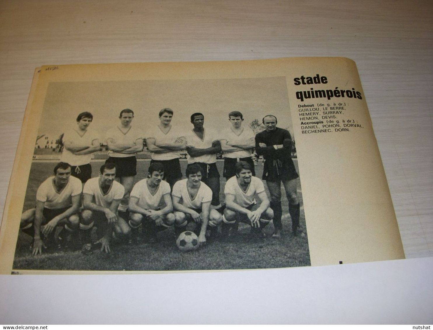 FOOTBALL COUPURE PRESSE MF32 N&B 17x14 1970 Stade QUIPEROIS QUIMPER - Sport