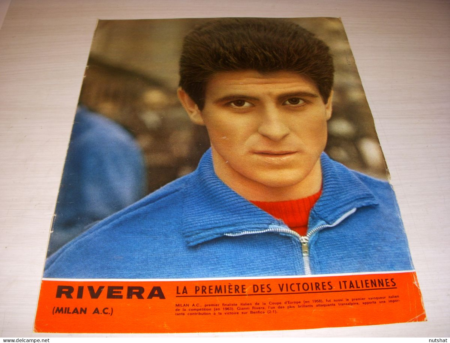 FOOTBALL COUPURE PRESSE MF20 COULEUR 33x23 1967 MILAN AC Gianni RIVERA - Sport