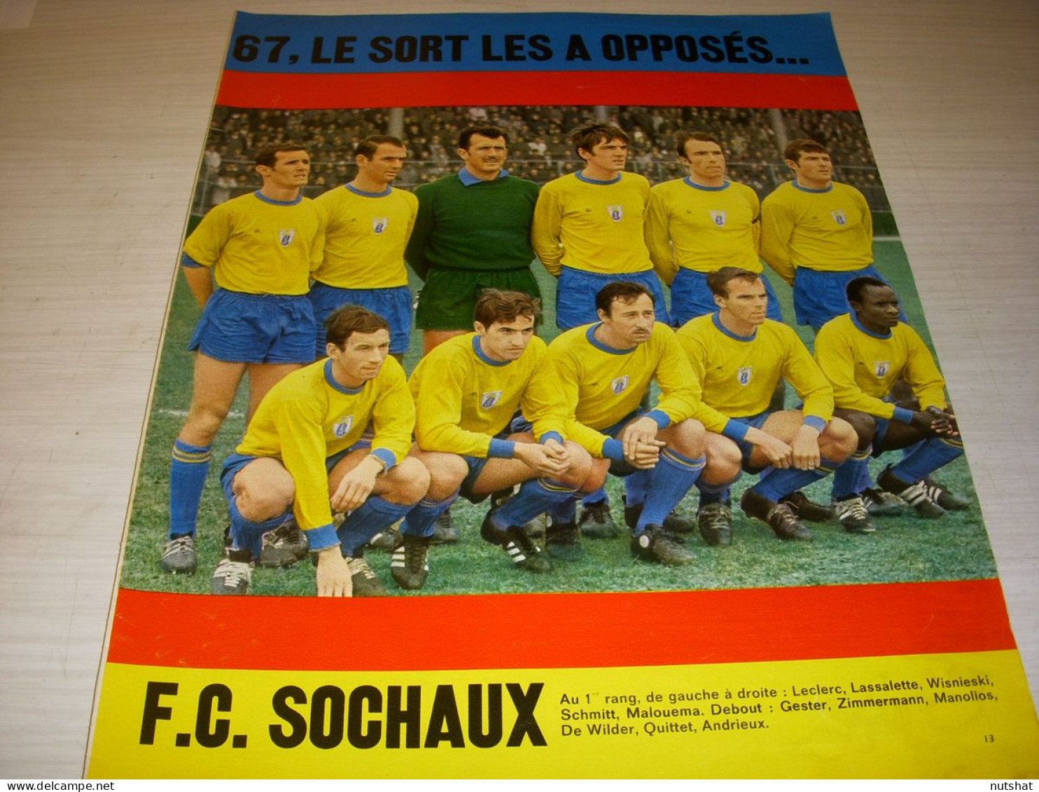 FOOTBALL COUPURE PRESSE MF17 COULEUR 30x20 1967 FC SOCHAUX - Sport