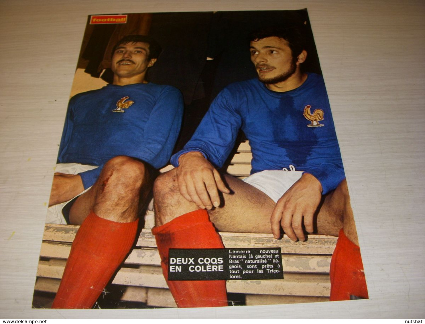 FOOTBALL COUPURE PRESSE FM124 COULEUR 32x24 1969 LEMERRE JC BRAS EQUIPE FRANCE - Sport