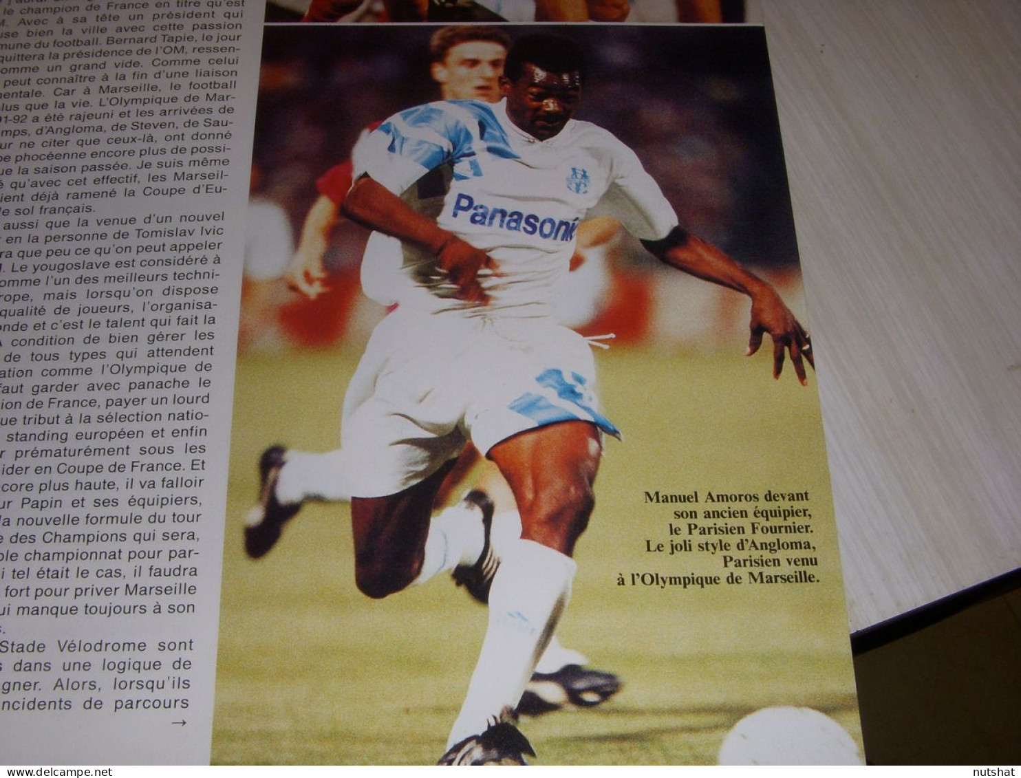 FOOTBALL COUPURE COULEUR 1991-1992 18x12 ANGLOMA OM MARSEILLE  - Sport