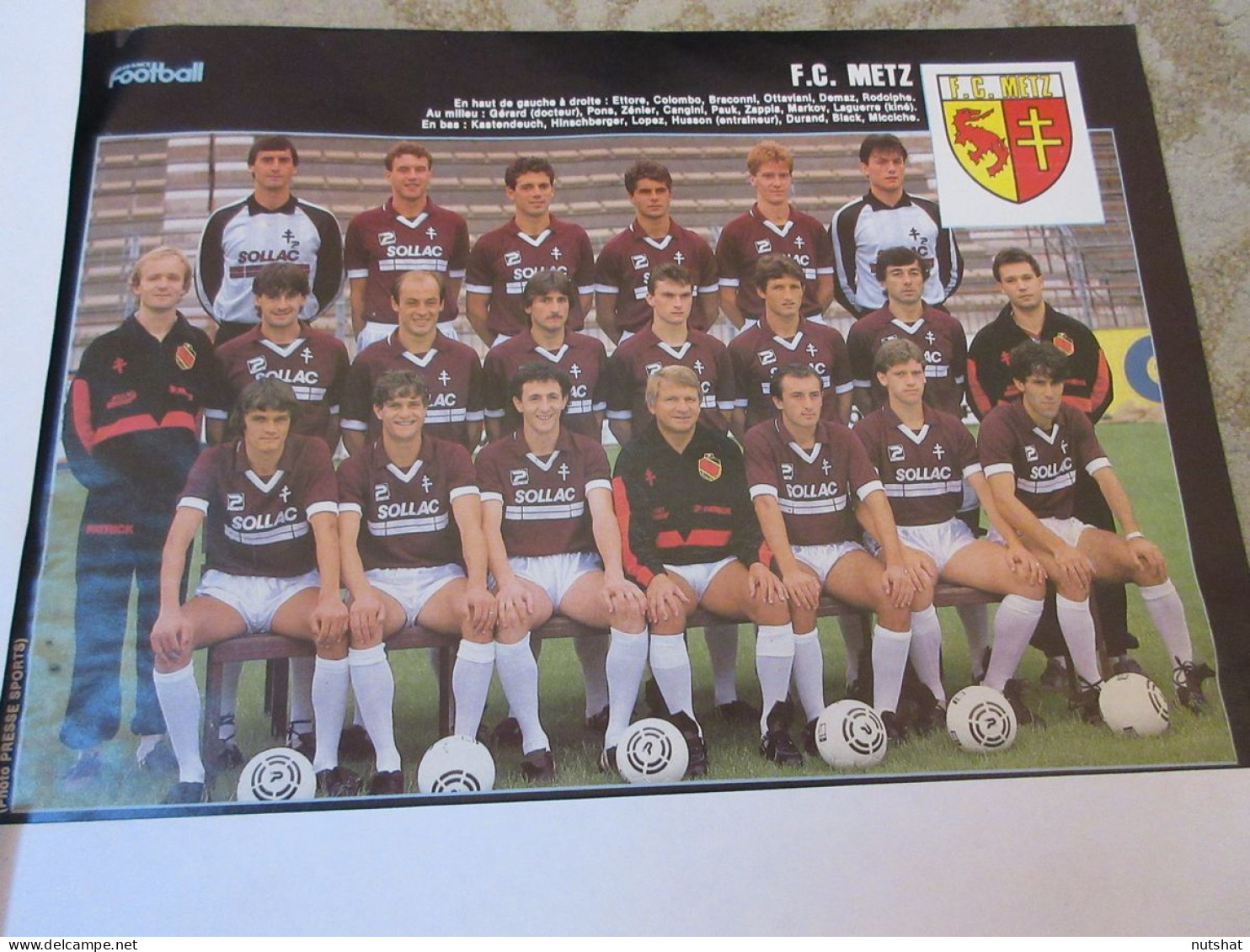 FOOTBALL COUPURE COULEUR 1986-1987 26x18 07 D1 FC METZ                         - Sport