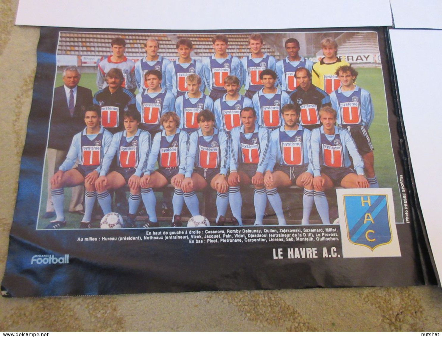 FOOTBALL COUPURE COULEUR 1986-1987 26x18 01 D1 PSG Au Dos Le HAVRE HAC         - Sport