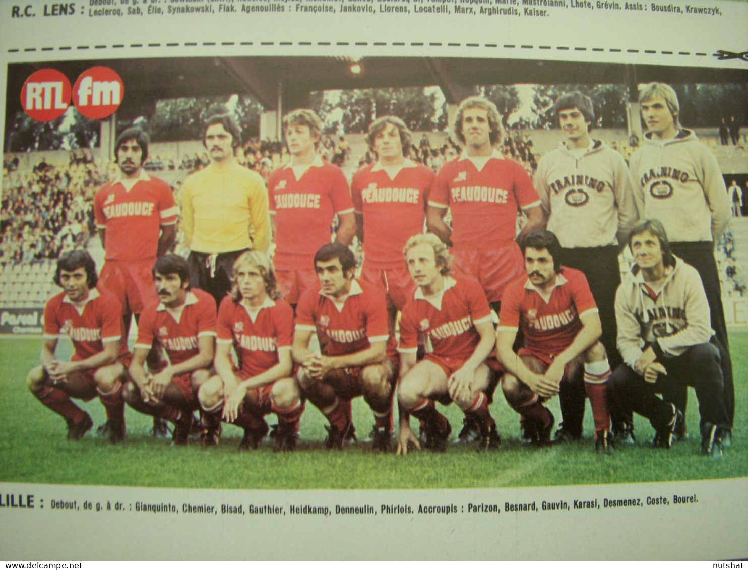 FOOTBALL COUPURE COULEUR 1976-1977 21x13cm LILLE  - Deportes