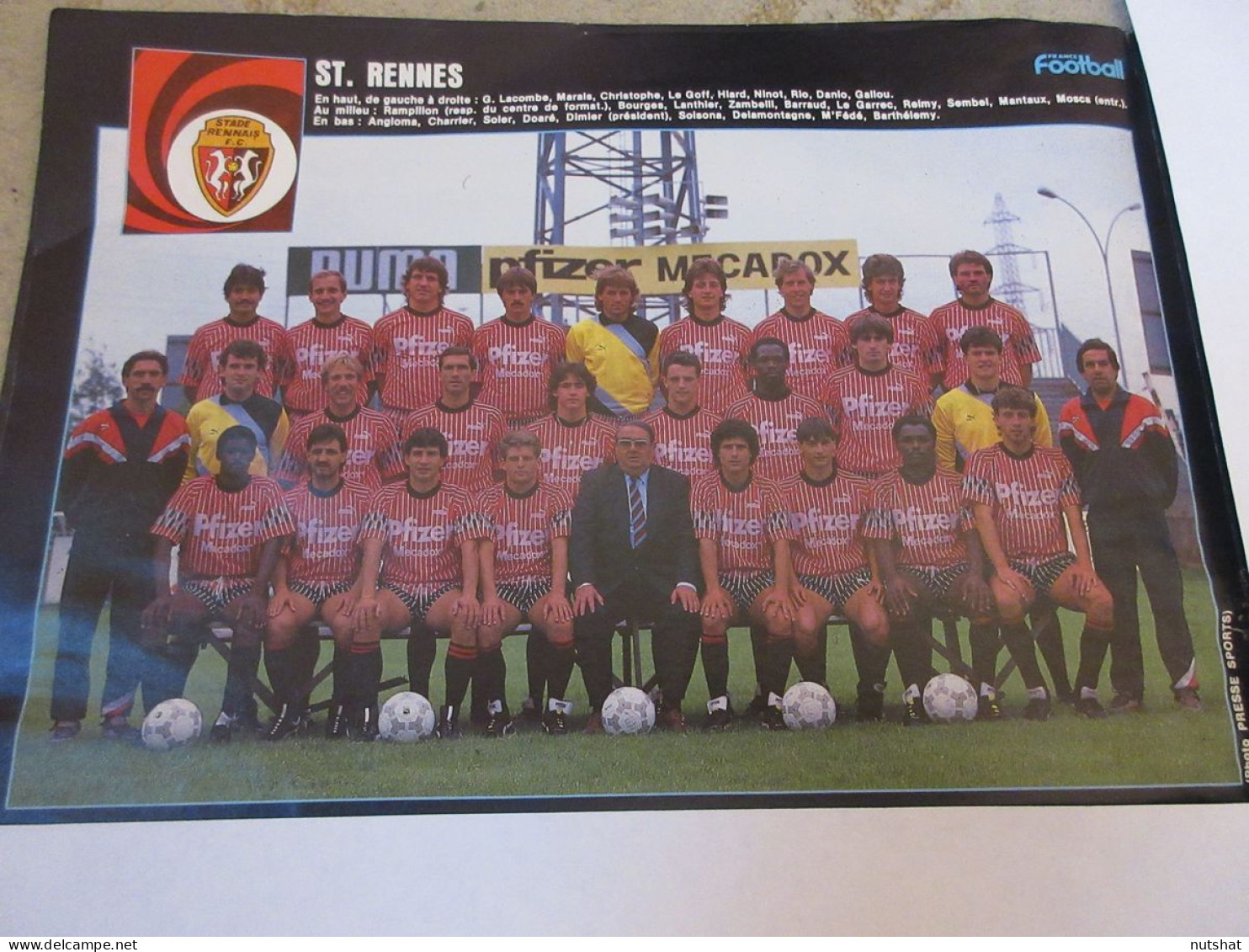 FOOTBALL COUPURE COULEUR 1986-1987 26x18 03 D1 STADE RENNES Au Dos STADE LAVAL - Deportes