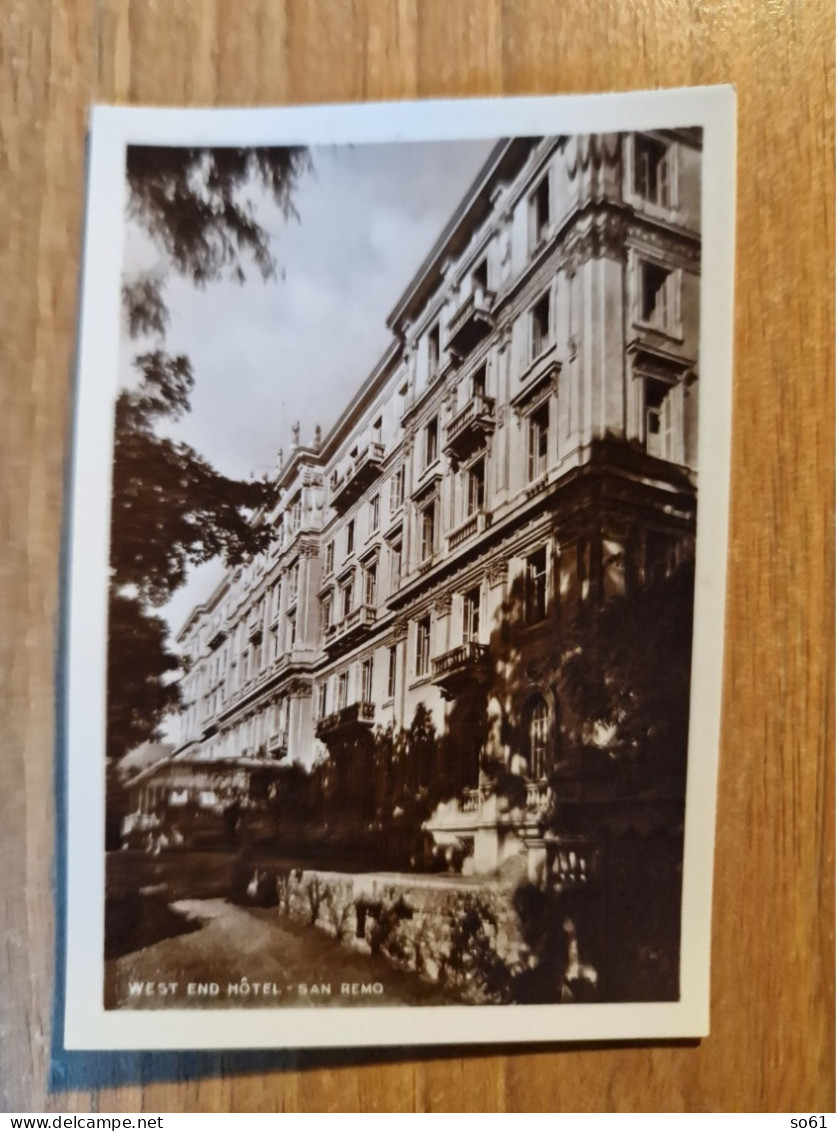 19223.   Fotografia D'epoca West End Hotel San Remo Aa ' 30 Sanremo - 9,5x6,5 - Lugares