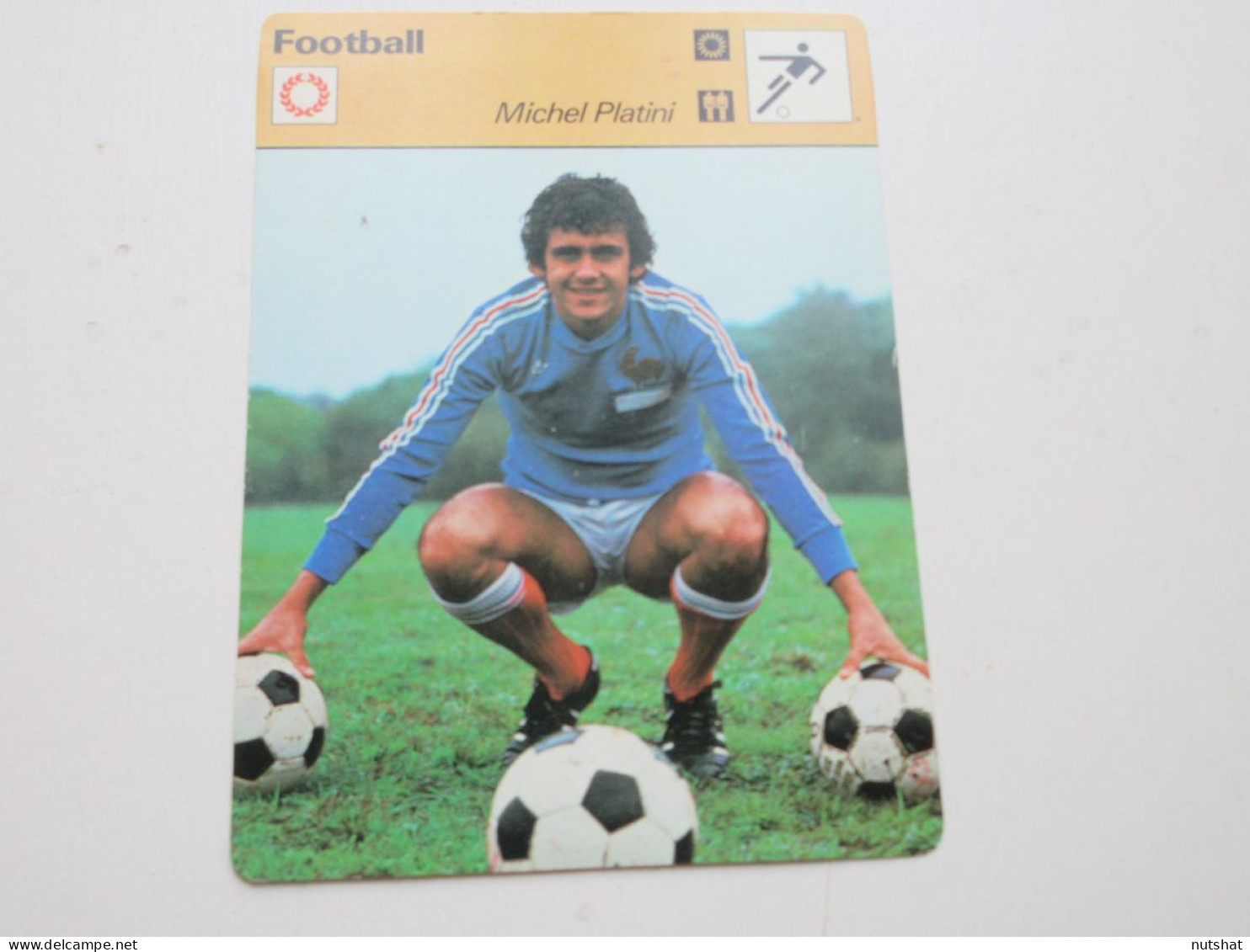 FOOTBALL PHOTO 16x12 1977 Michel PLATINI Au Dos ARTICLE Sur CARRIERE  - Deportes