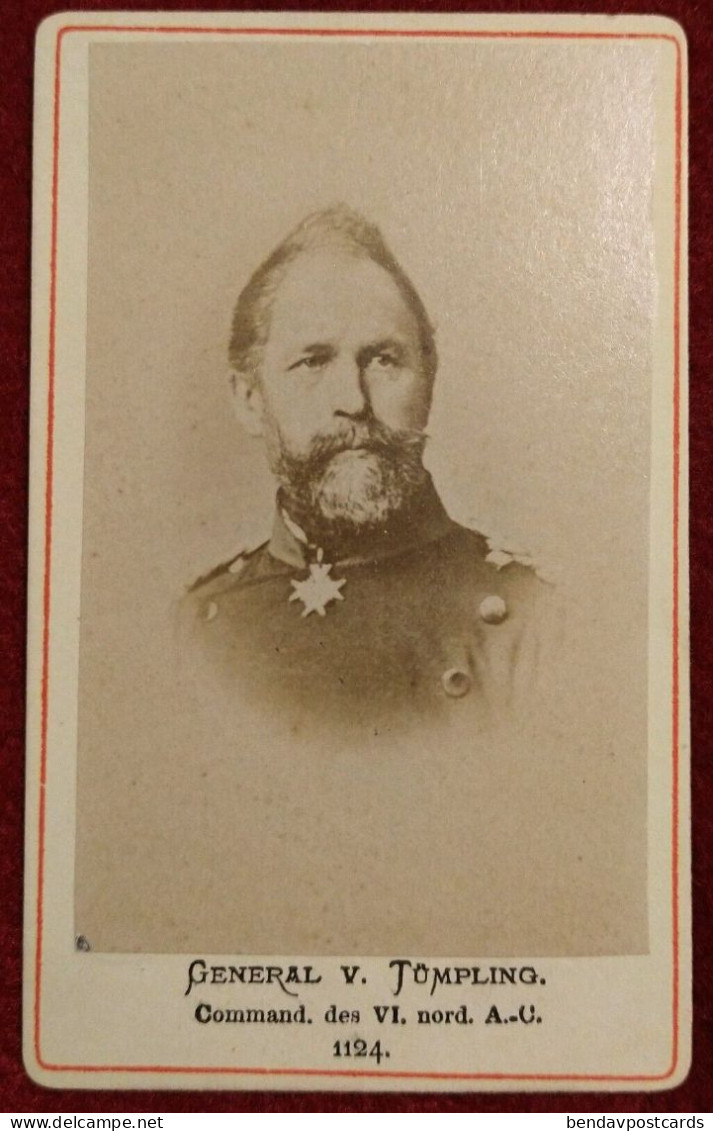 CDV Prussia General Of The Cavalry Wilhelm Von Tümpling In Uniform, Medals - Ancianas (antes De 1900)