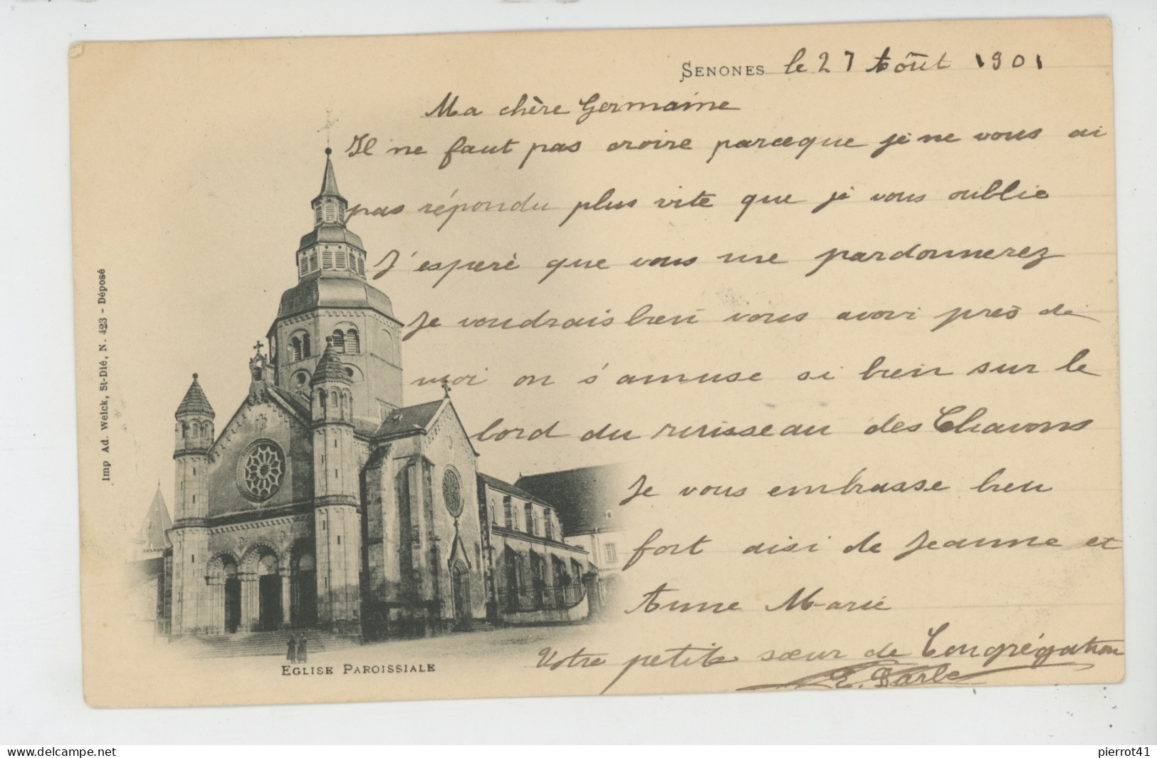 SENONES - Église Paroissiale (carte Précurseur Ayant Circulé En 1901) - Senones