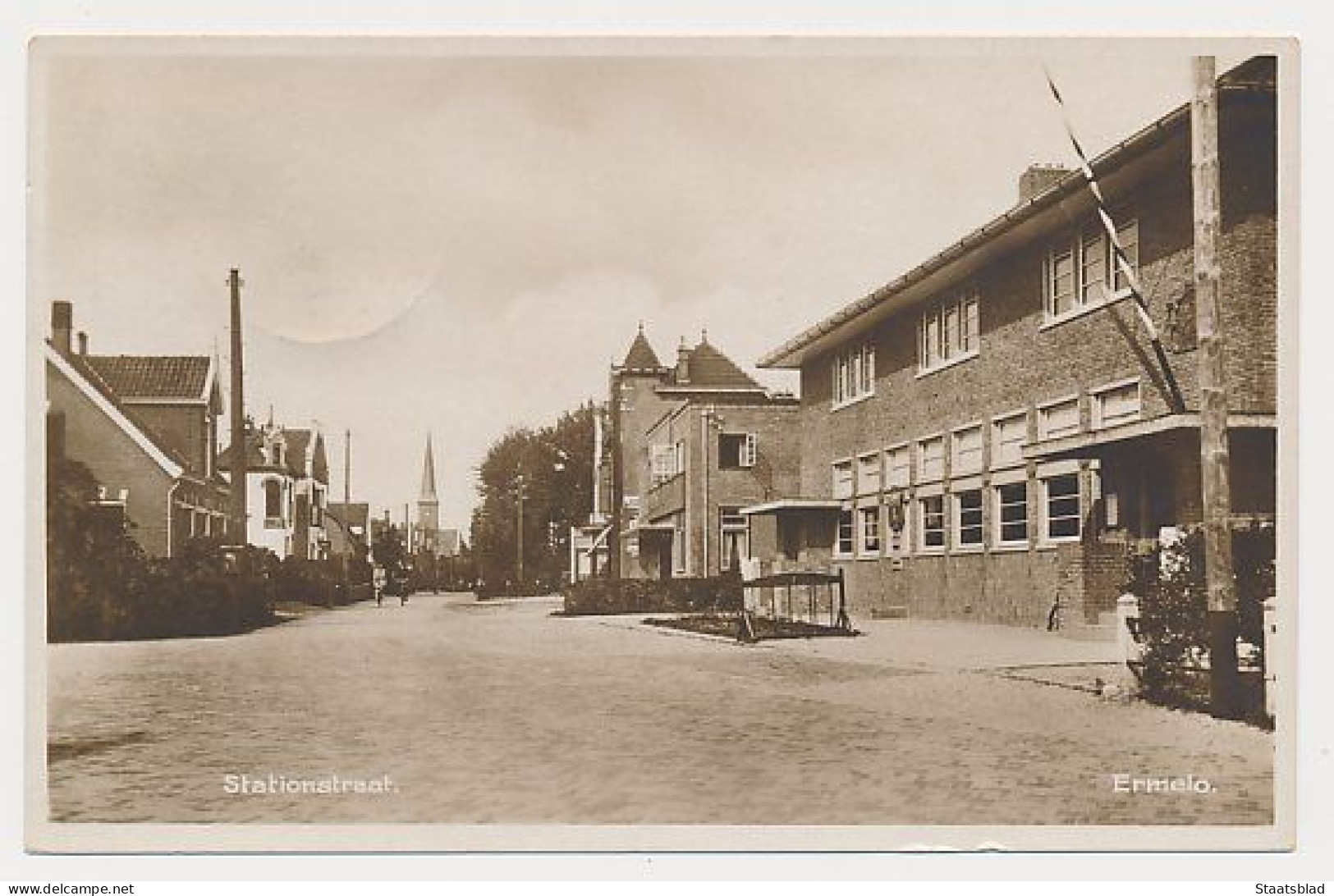 15- Prentbriefkaart Ermelo 1941 - Stationsstraat - Ermelo