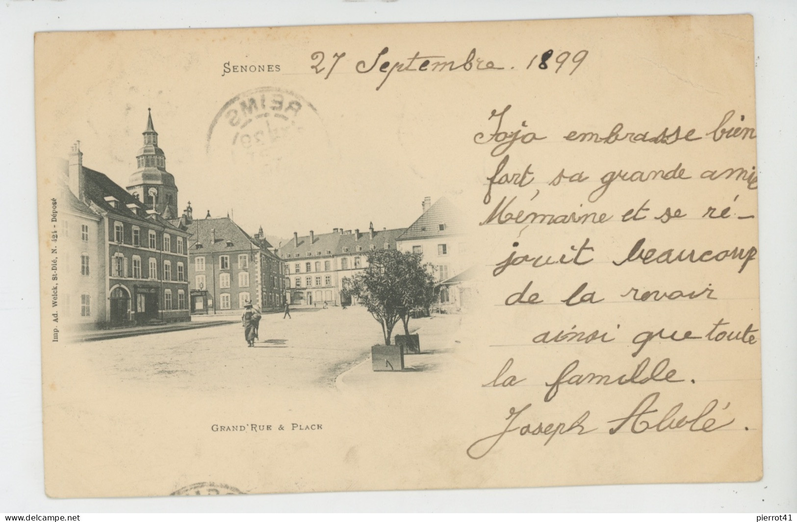 SENONES - Grand'Rue Et Place (carte Précurseur Ayant Circulé En 1899) - Senones