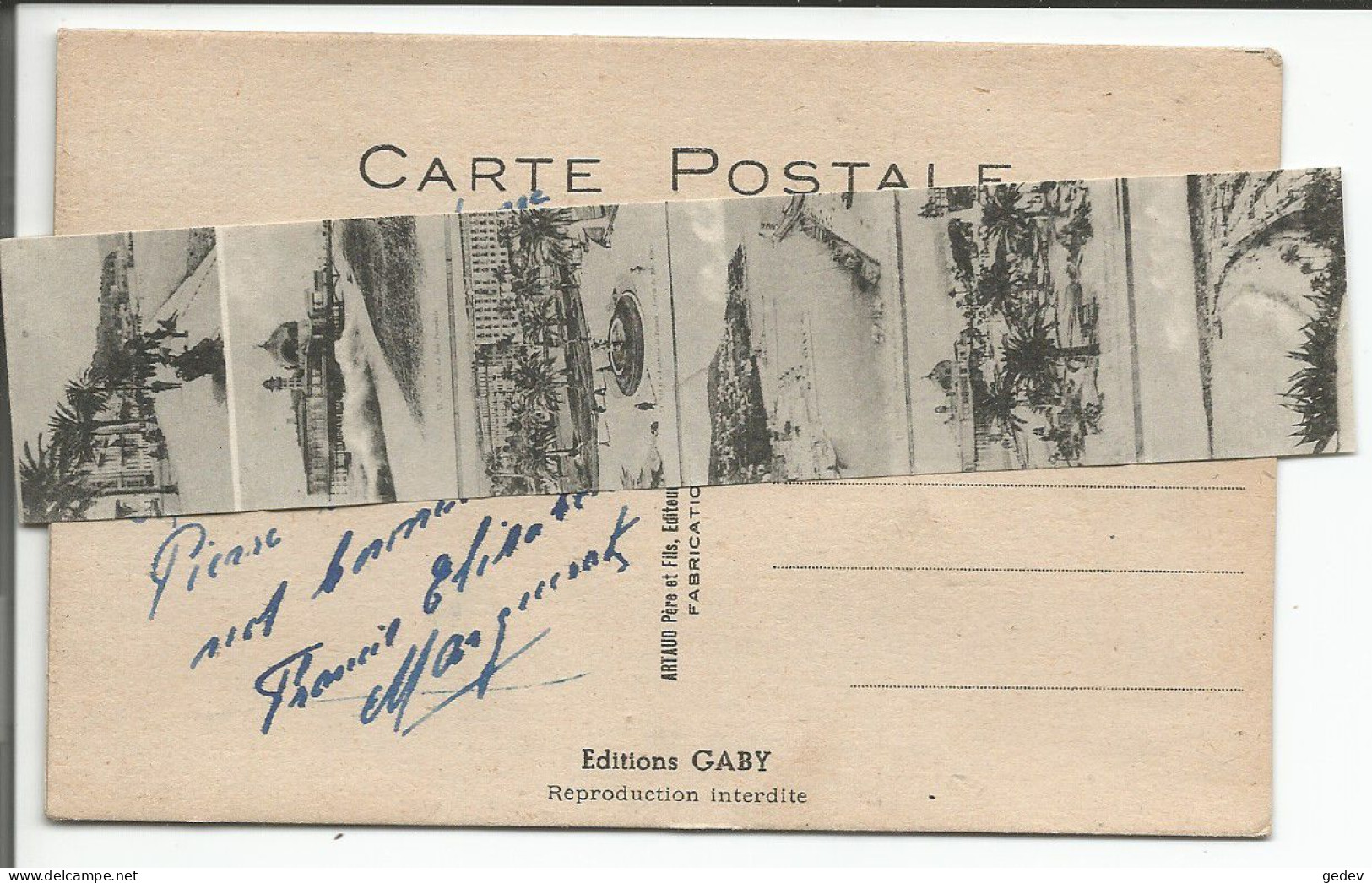 France 06, Nice Carte à Système, Boum V'la Le Facteur, 10 Minis Photos, Litho (74) - A Systèmes